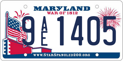 MD license plate 9AE1405