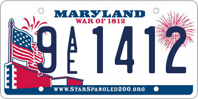 MD license plate 9AE1412