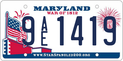 MD license plate 9AE1419