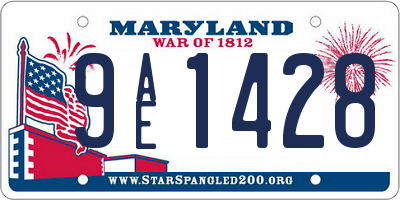 MD license plate 9AE1428