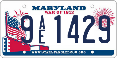 MD license plate 9AE1429