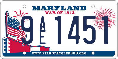 MD license plate 9AE1451
