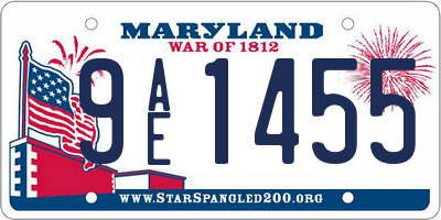 MD license plate 9AE1455