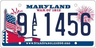 MD license plate 9AE1456
