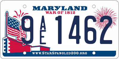 MD license plate 9AE1462