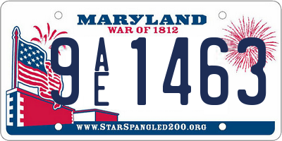 MD license plate 9AE1463