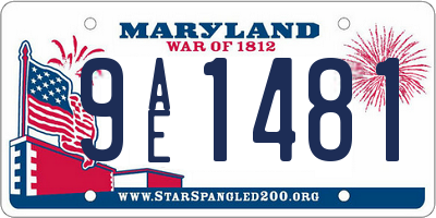 MD license plate 9AE1481