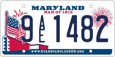 MD license plate 9AE1482