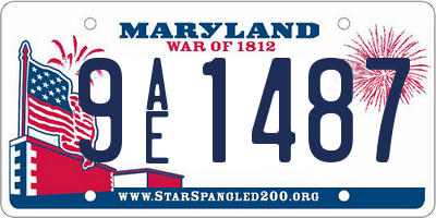 MD license plate 9AE1487