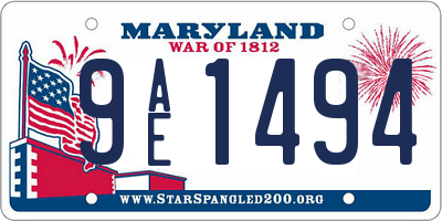 MD license plate 9AE1494