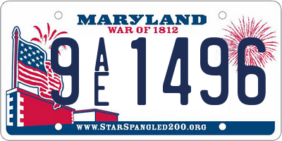 MD license plate 9AE1496