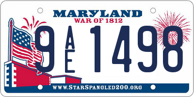 MD license plate 9AE1498