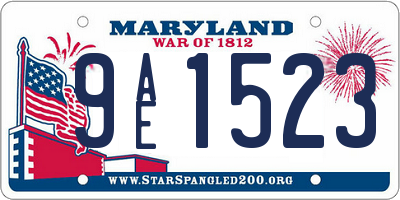 MD license plate 9AE1523