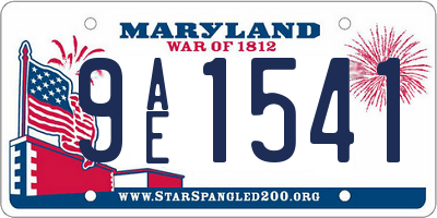 MD license plate 9AE1541