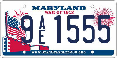 MD license plate 9AE1555