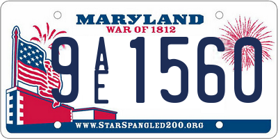MD license plate 9AE1560