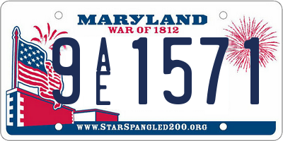 MD license plate 9AE1571