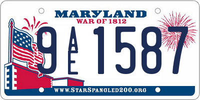 MD license plate 9AE1587
