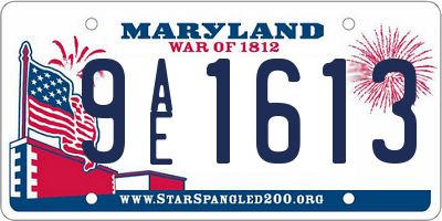 MD license plate 9AE1613