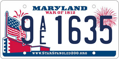 MD license plate 9AE1635