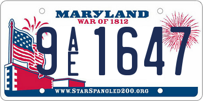 MD license plate 9AE1647