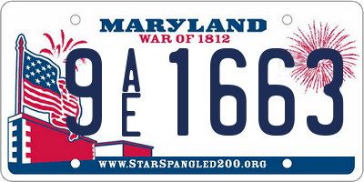 MD license plate 9AE1663