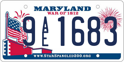 MD license plate 9AE1683