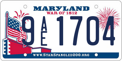 MD license plate 9AE1704