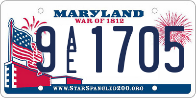 MD license plate 9AE1705