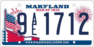 MD license plate 9AE1712