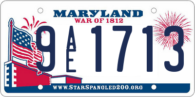 MD license plate 9AE1713