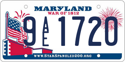 MD license plate 9AE1720