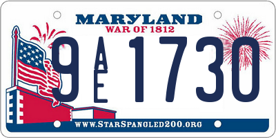 MD license plate 9AE1730