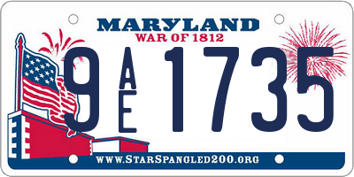 MD license plate 9AE1735