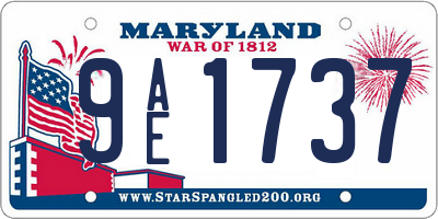 MD license plate 9AE1737