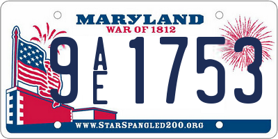MD license plate 9AE1753