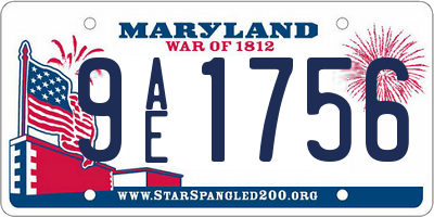 MD license plate 9AE1756