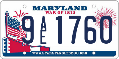 MD license plate 9AE1760