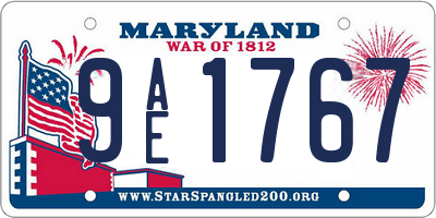 MD license plate 9AE1767