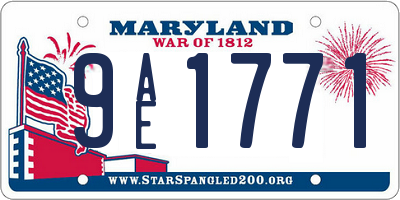MD license plate 9AE1771