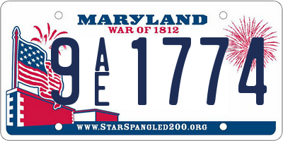 MD license plate 9AE1774