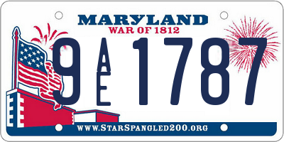 MD license plate 9AE1787