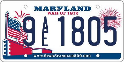 MD license plate 9AE1805