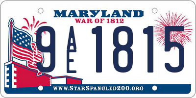 MD license plate 9AE1815