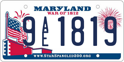 MD license plate 9AE1819