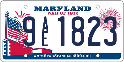 MD license plate 9AE1823