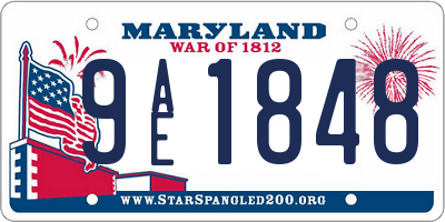 MD license plate 9AE1848