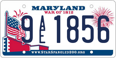 MD license plate 9AE1856