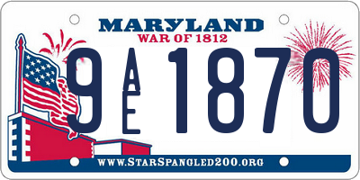 MD license plate 9AE1870