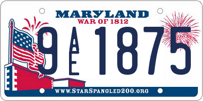 MD license plate 9AE1875